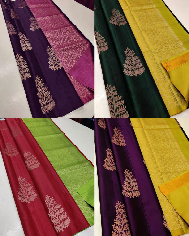 BEAUTIFUL RICH PALLU & JACQUARD WORK SOFT LICHI SILK SAREE COLLECTION BY KUALA COLLECTION