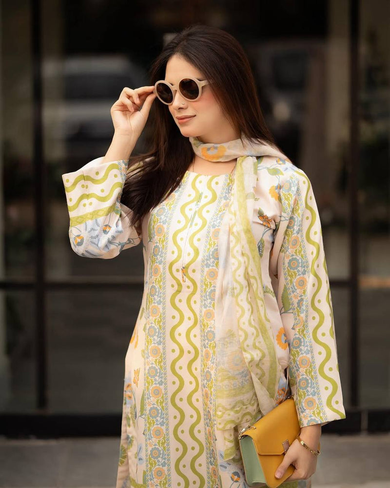 Digital Print Pure Crepe Co-ords Set with Dupatta