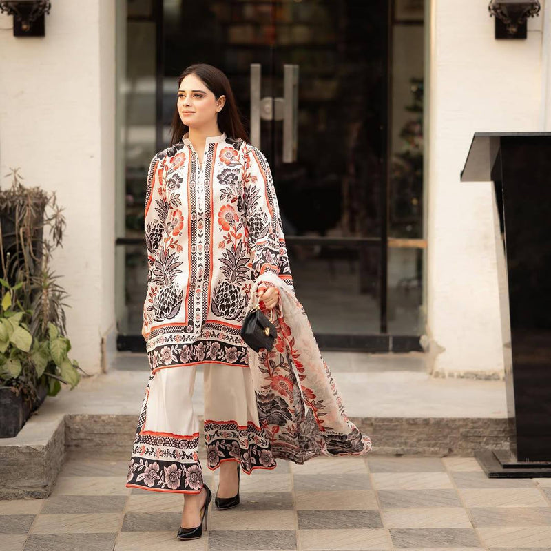 New Designer Crepe Top & Palazzo Set with Digital Print Dupatta