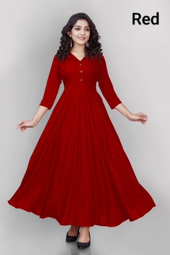 CASUAL WEAR PLUS SIZE PLAIN ANARKALI GOWN COLLECTION