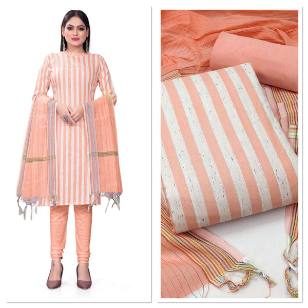 WONDERFUL COTTON JACQUARD STRAIGHT CUT  SUIT WITH CHUDIDHAR PANT AND DUPATTA