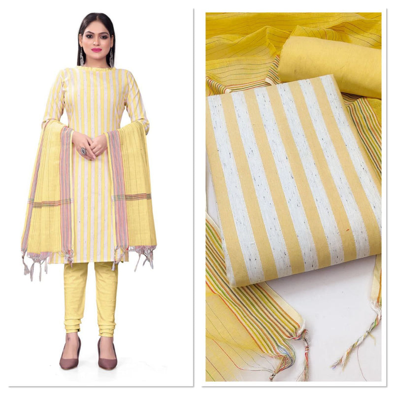 WONDERFUL COTTON JACQUARD STRAIGHT CUT  SUIT WITH CHUDIDHAR PANT AND DUPATTA