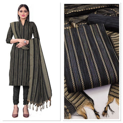 DESIGNER WEAVING COTTON JACQUARD SALWAR SUIT WITH CHUDIDHAR PANT AND DUPATTA