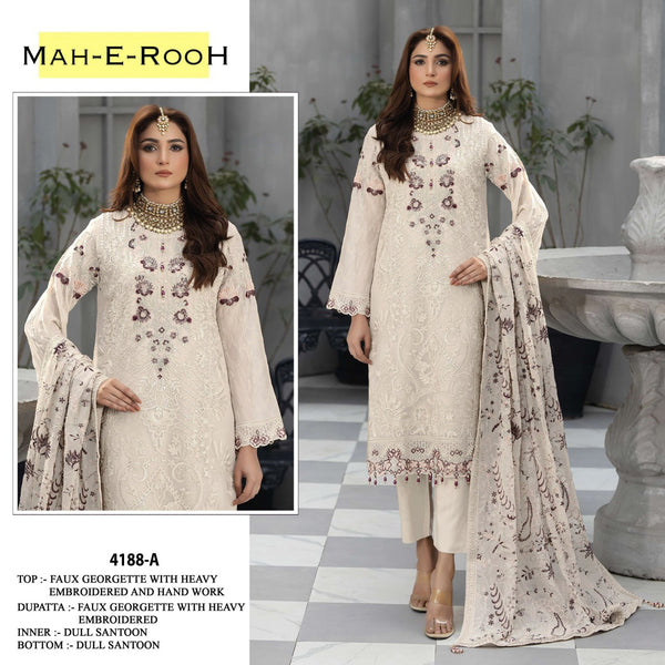 Designer Fully Stitched Georgette Suit Set with Handwork & Dupatta