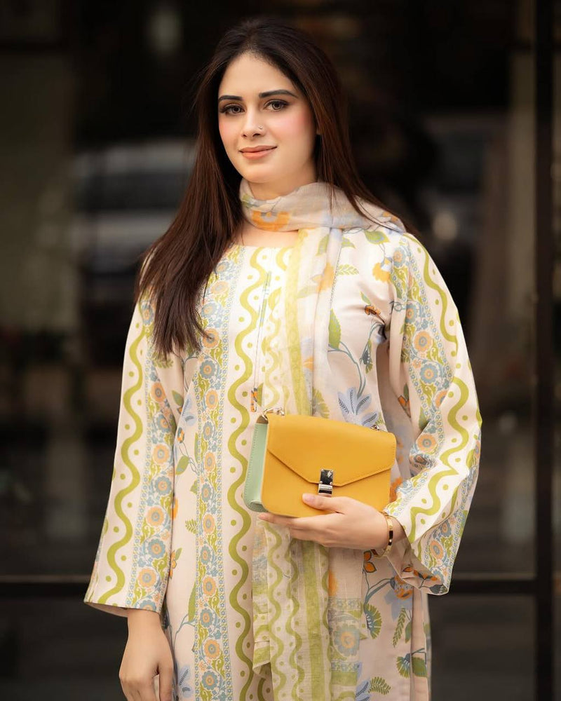 Digital Print Pure Crepe Co-ords Set with Dupatta