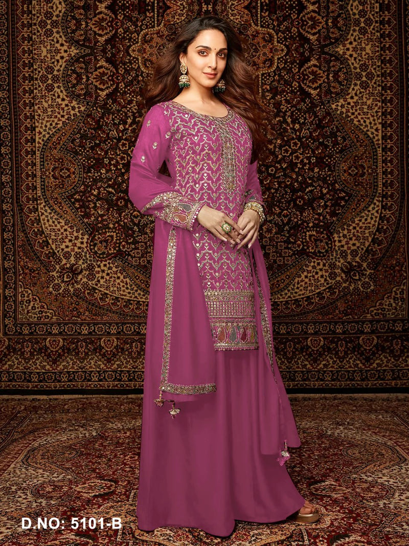 Designer Chinon Silk Suit Set with Dupatta