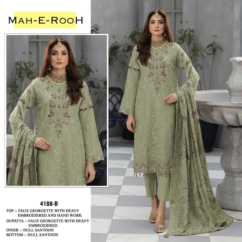 Designer Fully Stitched Georgette Suit Set with Handwork & Dupatta