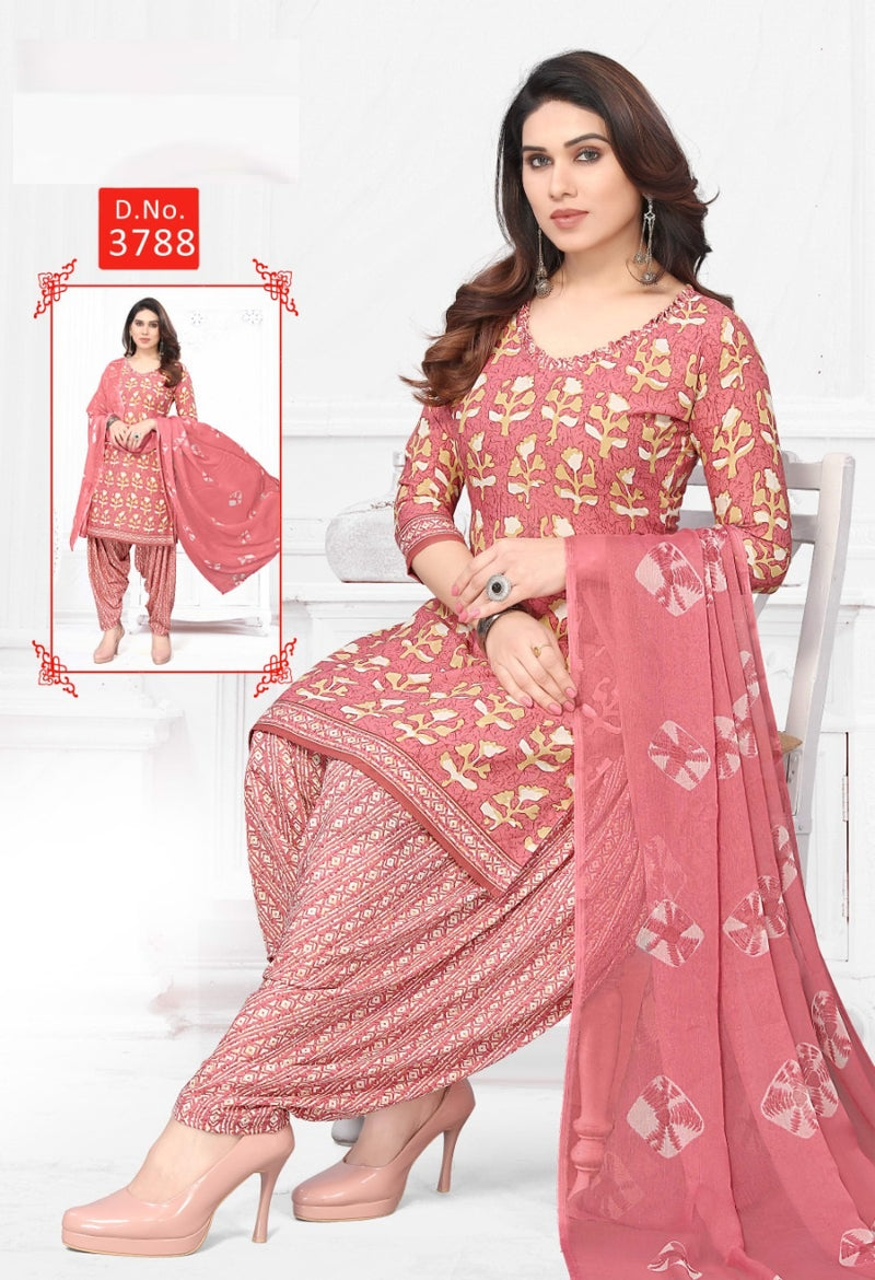 Ethnic Printed Crepe Punjabi Chudidhar