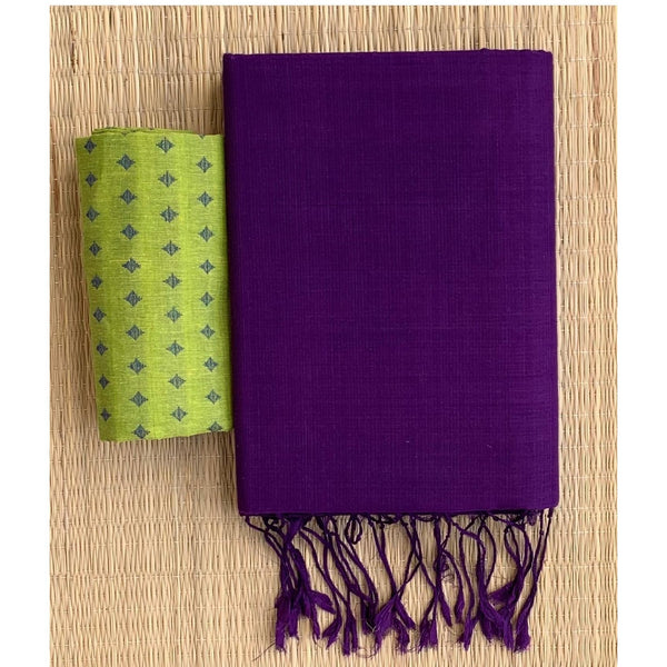  Blissful Violet Colour Traditional Looking Chanderi Cotton Saree-Violet Color-Cotton Saree Store