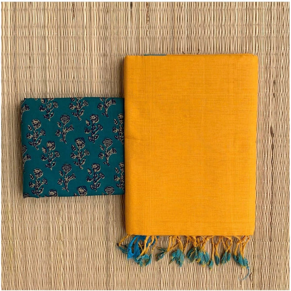  Ethnic Mustard Colour Traditional Looking Chanderi Cotton Saree-Yellow-Cotton Saree Store