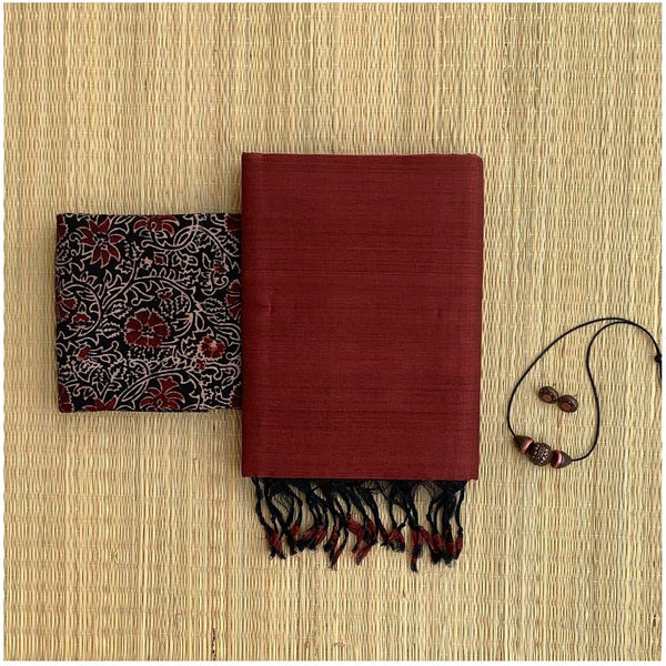  Eye-catching Maroon Colour Traditional Looking Chanderi Cotton Saree-Marun Color-Cotton Saree Store
