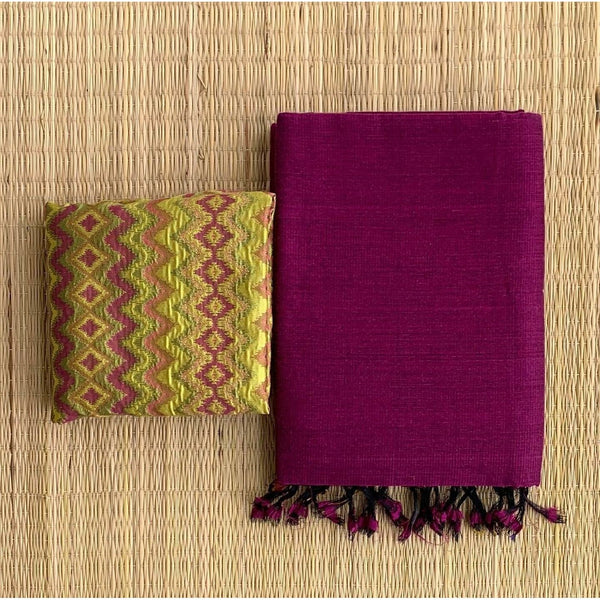  Graceful Purple Colour Traditional Looking Chanderi Cotton Saree-Purple Color-Cotton Saree Store