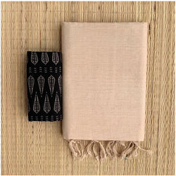  Partywear Cream Colour Traditional Looking Chanderi Cotton Saree-Cotton Saree Store
