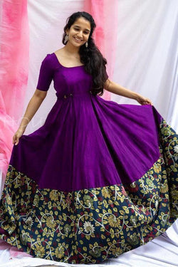 Enchanting Purple Colored Long Kurti  Reyon With Printed Patta