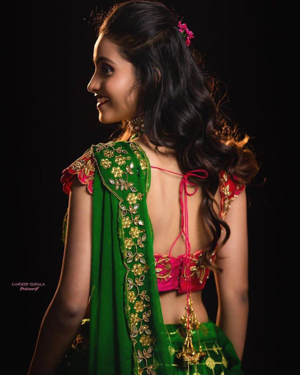 Wonderful Half Saree Lehenga Kanjiveram Silk Zari Lehanga With Blouse Along With Embroidery Duppta