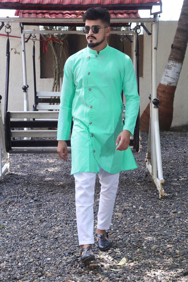 Buy Turqoise Colored Kurta Mens Wear By Kuala Collection