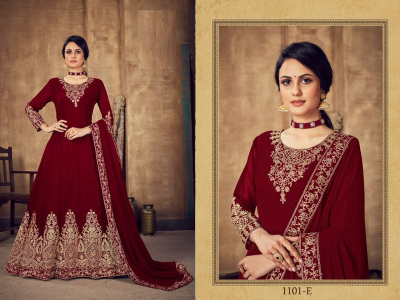 Lovely Maroon Colored Heavy Anarkali