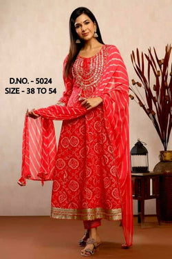 Alluring Red Colored Floor Length Kurti