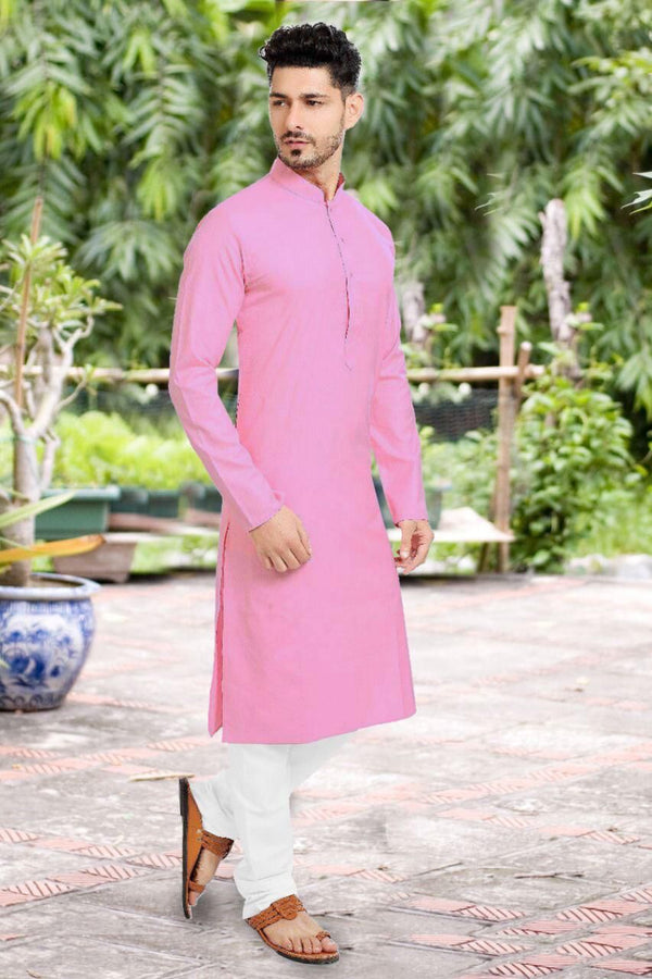 Attractive Pink Colored Mens Kurta