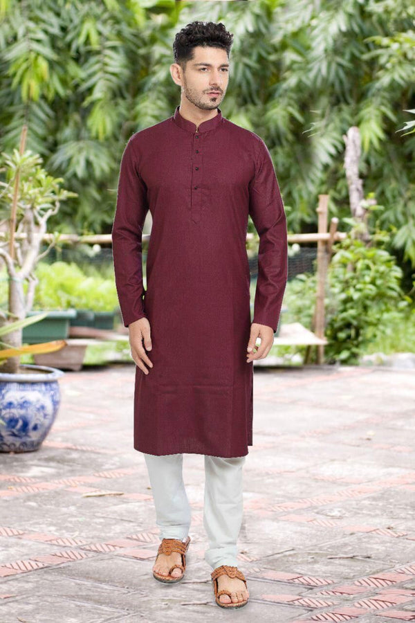 Maroon Colored Mens Kurta