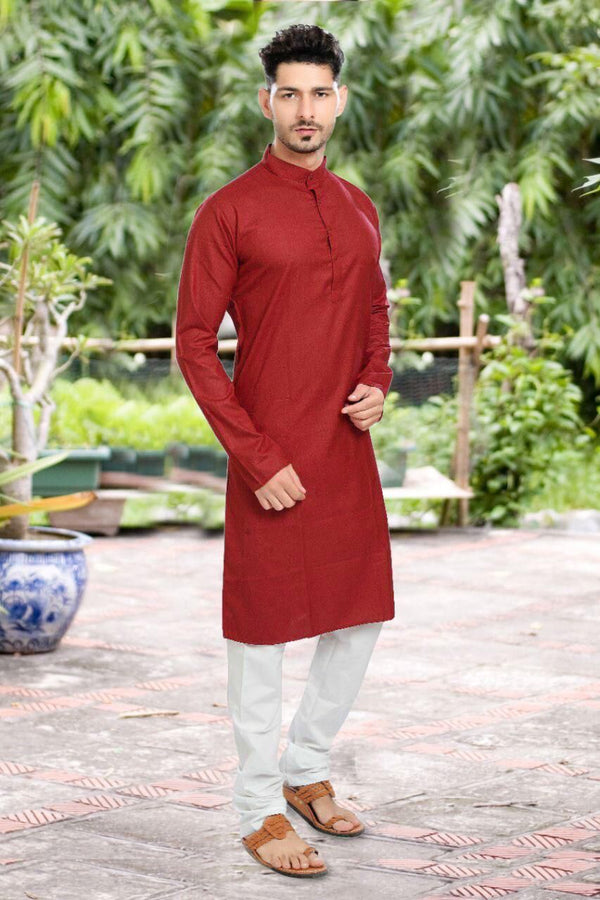 Red Colored Mens Wear Kurta