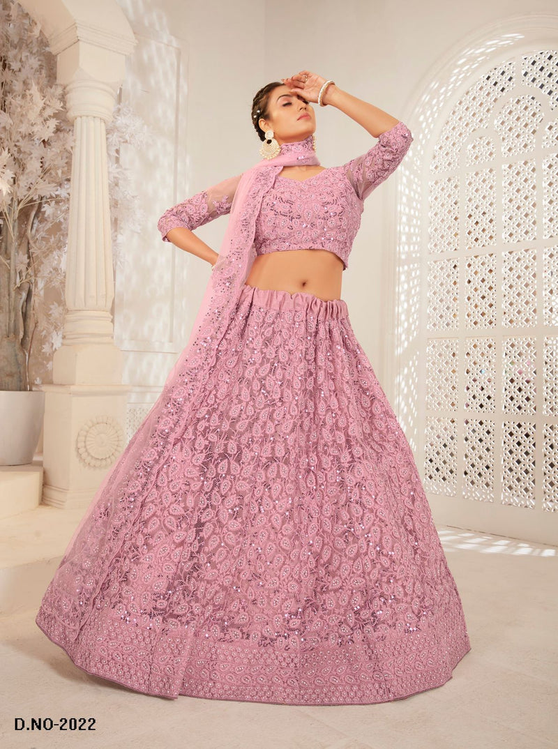 Beautiful Pink Coloured Designs, Embroidery & Full Of Diamonds & Zarkan