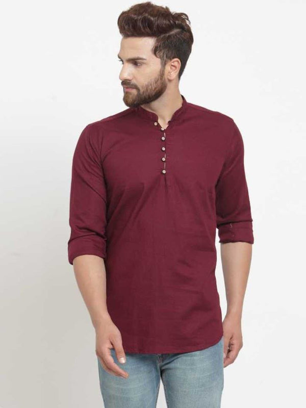 Maroon Colored Mens Wear Short Jippa