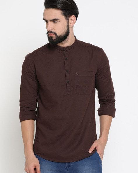 Dark Brown Colored Mens Short Jippa