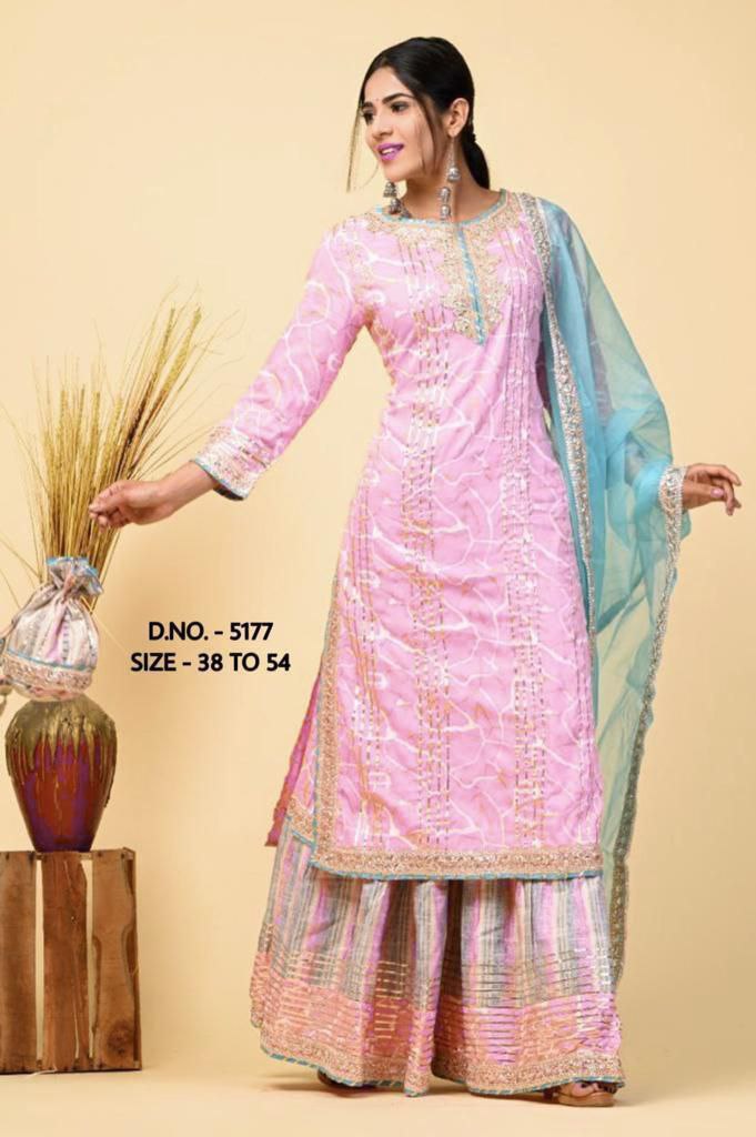 Beautiful Cotton Embroidery Sharara Suit Set