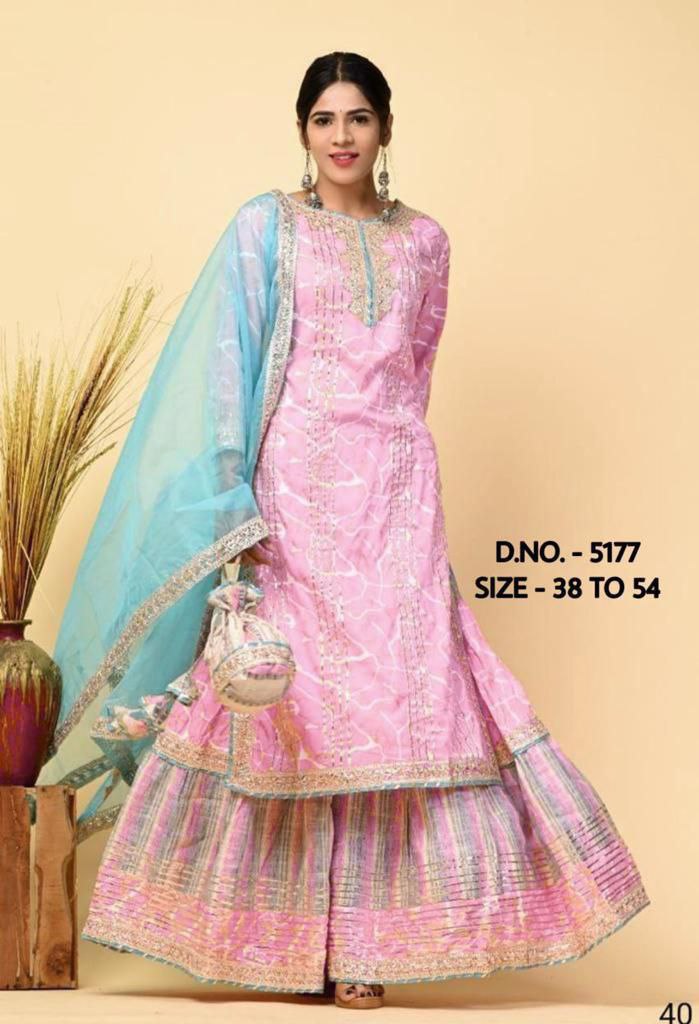 Beautiful Cotton Embroidery Sharara Suit Set