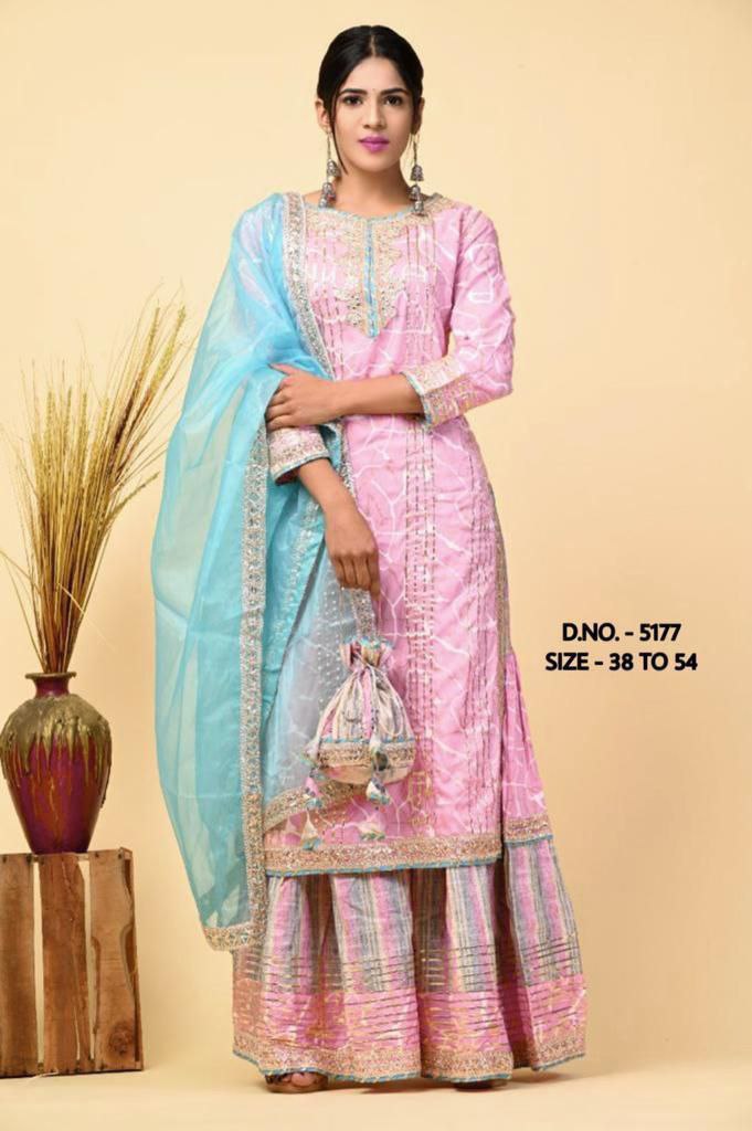 Beautiful Cotton Embroidery Sharara Suit Set