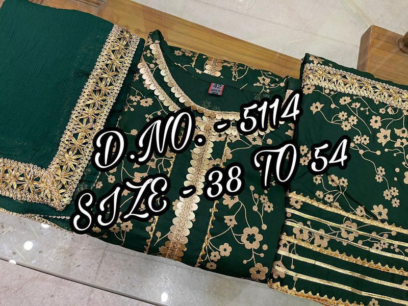 Indian Women Beautiful Green Kurta Sharara Dupatta Set