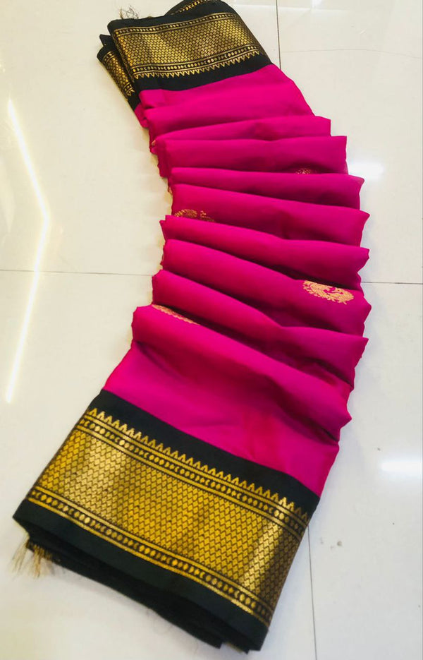 Cotton silk gold weaving border designer saree