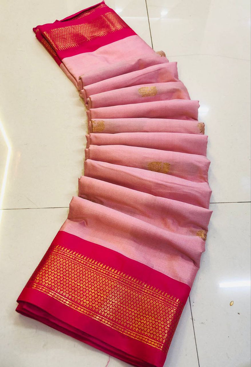 Cotton silk gold weaving border designer saree