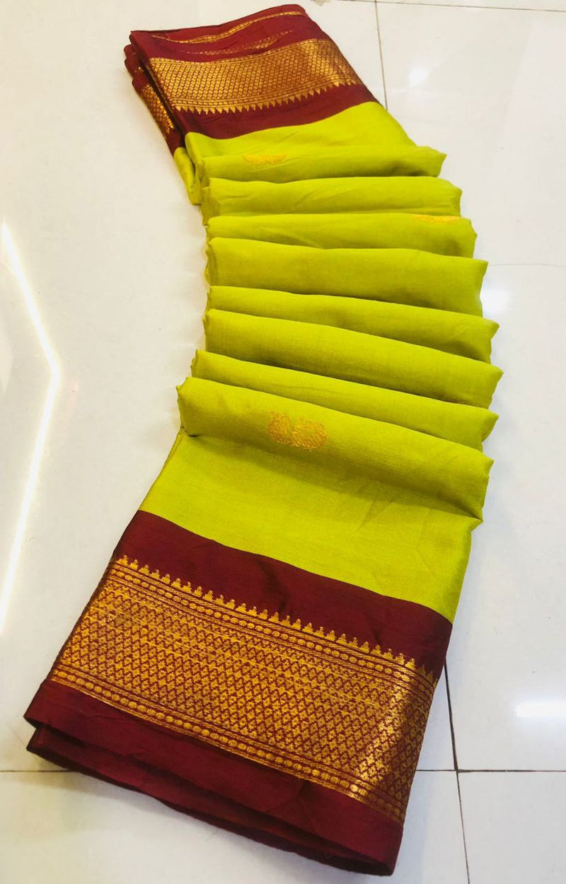 Cotton silk gold weaving border designer saree