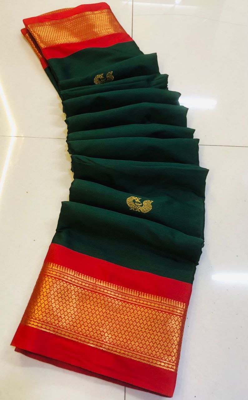 Cotton silk gold weaving border designer saree