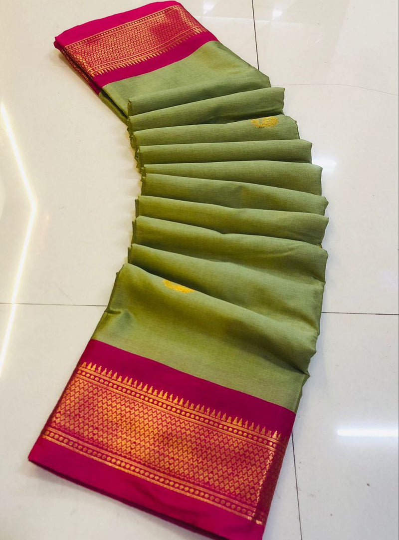 Cotton silk gold weaving border designer saree