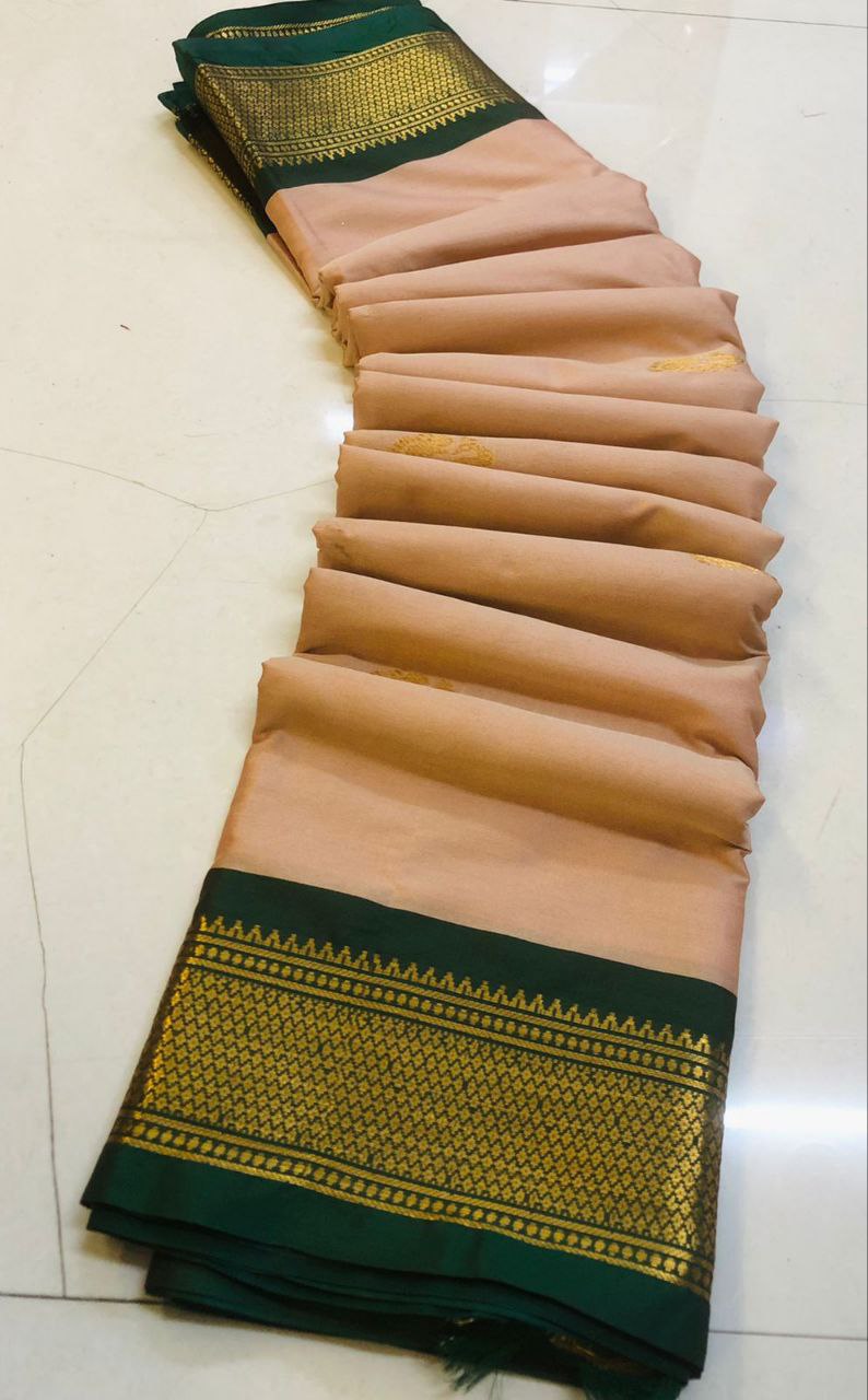 Cotton silk gold weaving border designer saree