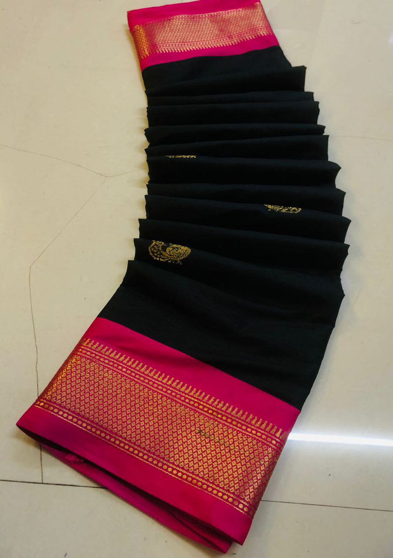 Cotton silk gold weaving border designer saree