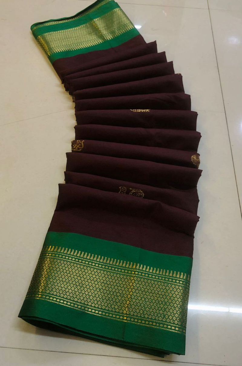 Cotton silk gold weaving border designer saree