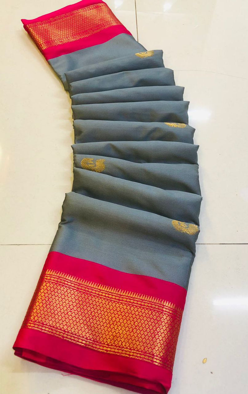 Cotton silk gold weaving border designer saree