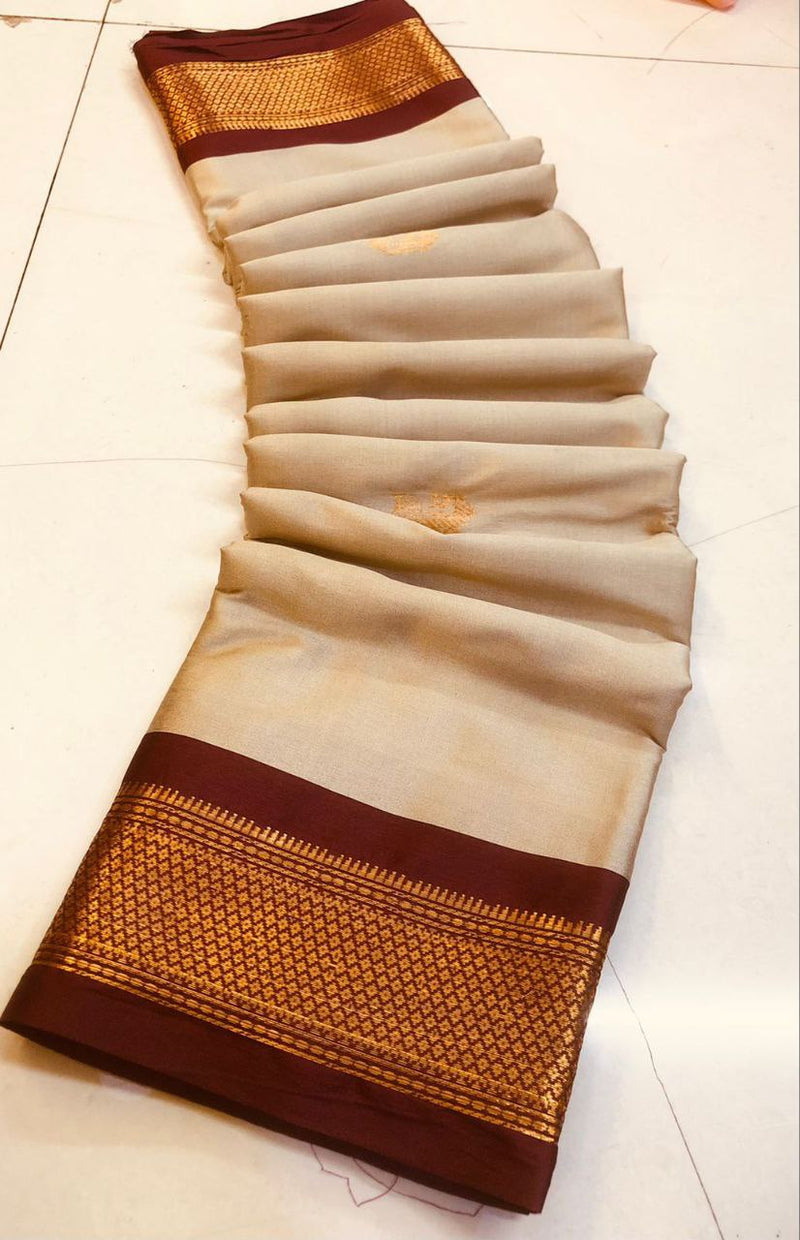 Cotton silk gold weaving border designer saree