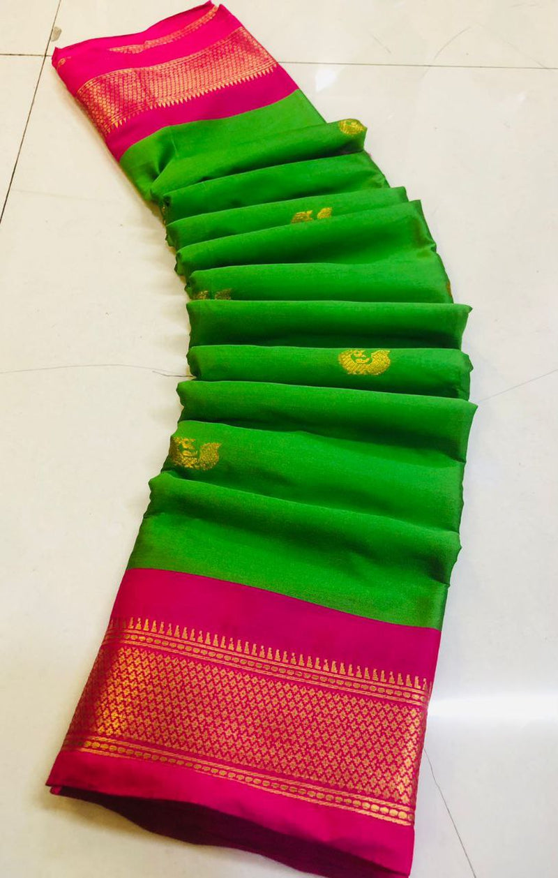 Cotton silk gold weaving border designer saree