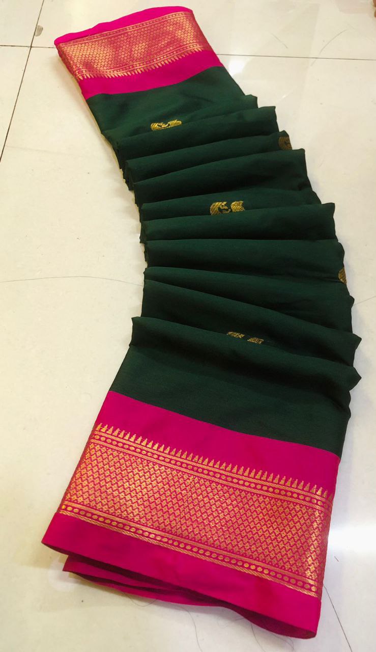 Cotton silk gold weaving border designer saree