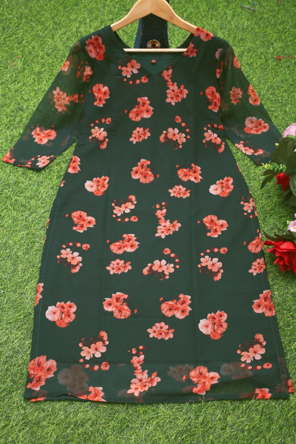 FLORAL DIGITAL PRINT GEORGETTE DAILY WEAR KURTI