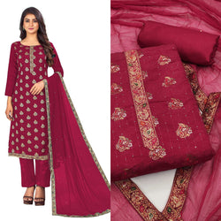 Elegant Pink Color NYLON DOLA Straight Cut Chudidhar