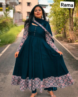 Delightful Rama Faux Georgette Gown