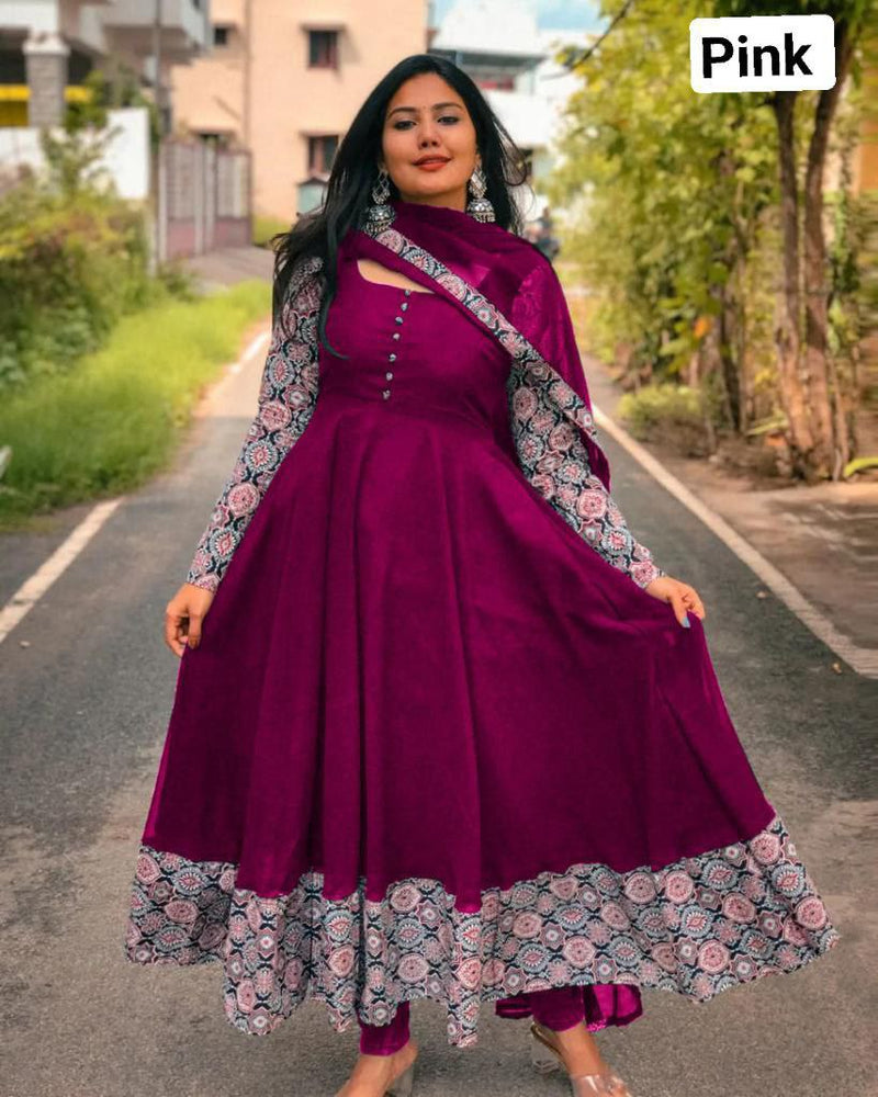 Pretty Pink Faux Georgette Gown