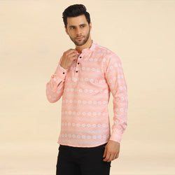 Pongal Special Trending Cotton Short Kurta With Full Sleeve