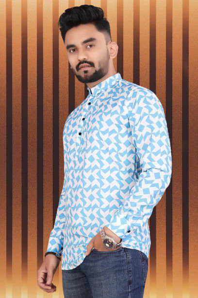 Pongal Special Trending Cotton Short Kurta With Full Sleeve